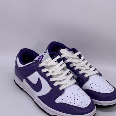 Purple and white sneakers